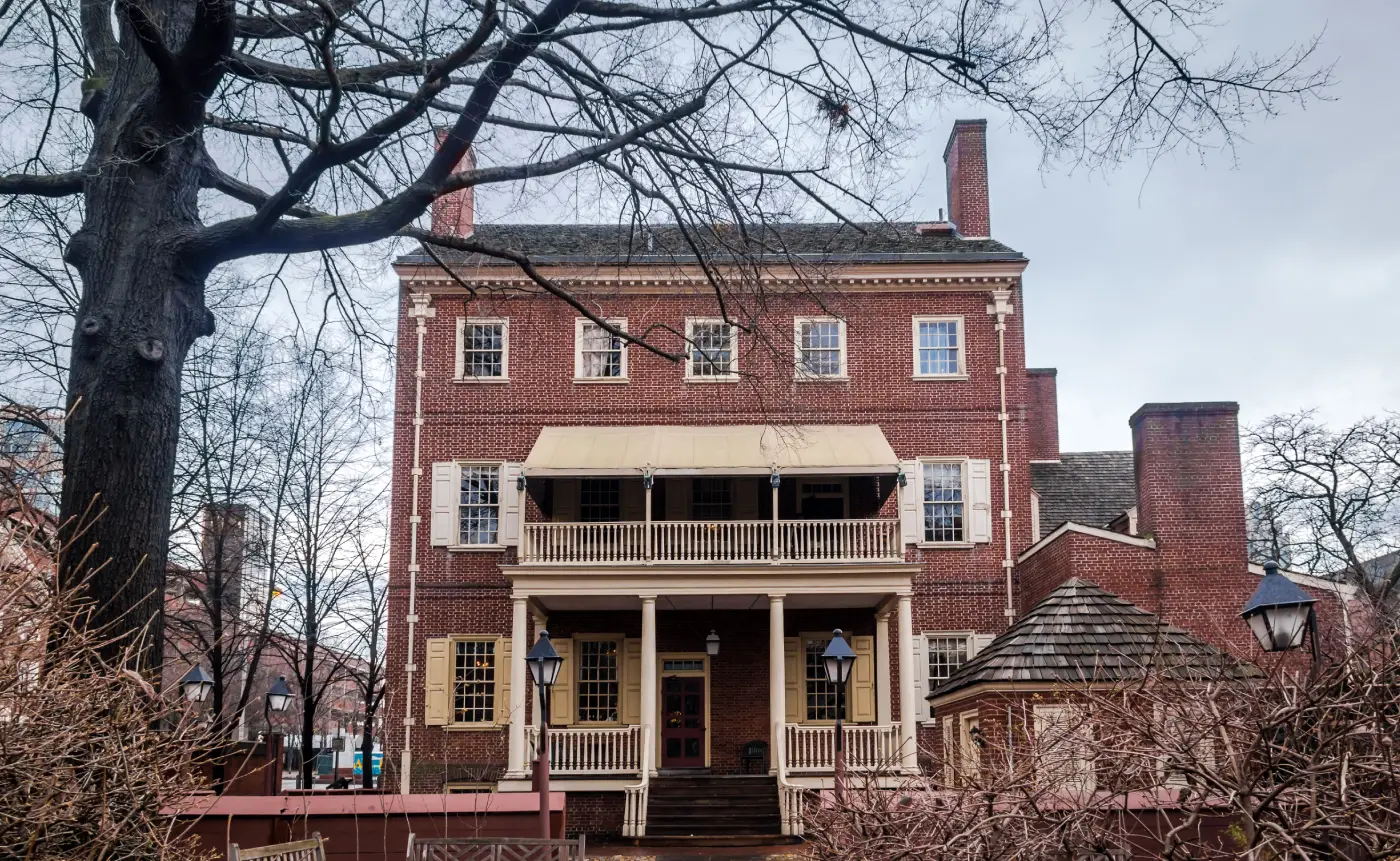 Historic brick house and grounds from the Civil War era